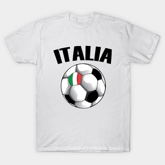 Italy Football - Italia Flag Soccer Ball T-Shirt by TheInkElephant